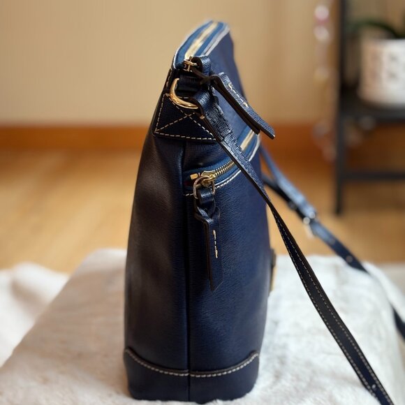 Dooney & Bourke Marine Blue Saffiano Leather Crossbody/Shoulder Bag - Picture 8 of 16